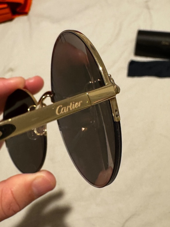 Vintage Cartier Gold Panthère Sunglasses 58X21X140 WW + Cartier Cleaning Kit main image 4
